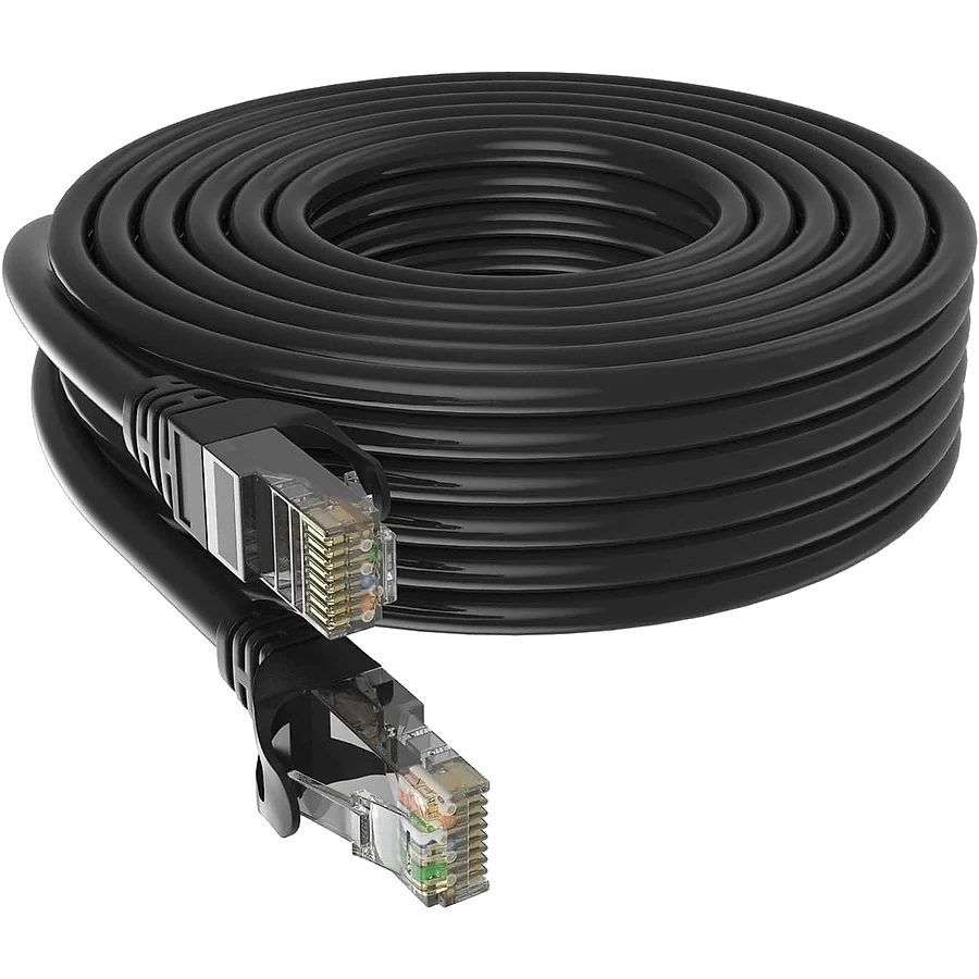 Cabo de rede Ugreen Cat6 enrolado com conectores RJ45 nas pontas