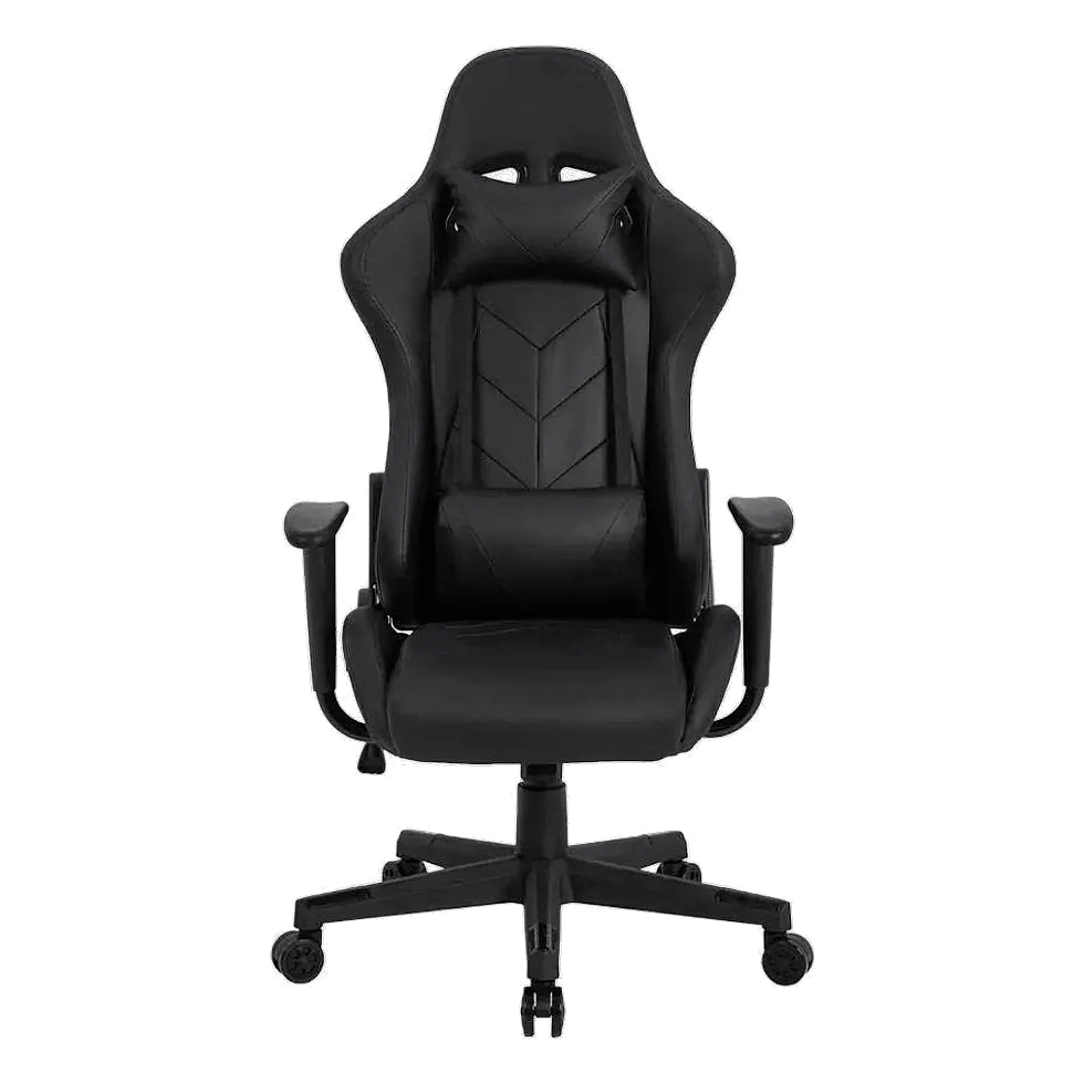 Pelegrin PEL-3019 cadeira gamer em couro PU preta reclinada em 180 graus com apoios de lombar e pescoço