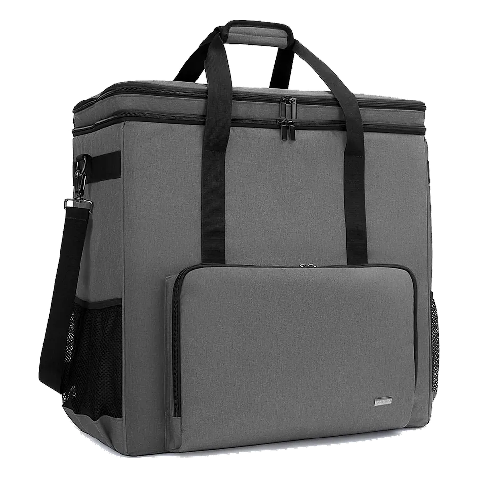 Bolsa CURMIO cinza de camada dupla com alça de ombro e bolso frontal para torre full-tower