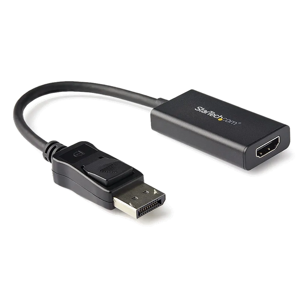 Adaptador DisplayPort para HDMI ativo com conector DP macho e saída HDMI fêmea
