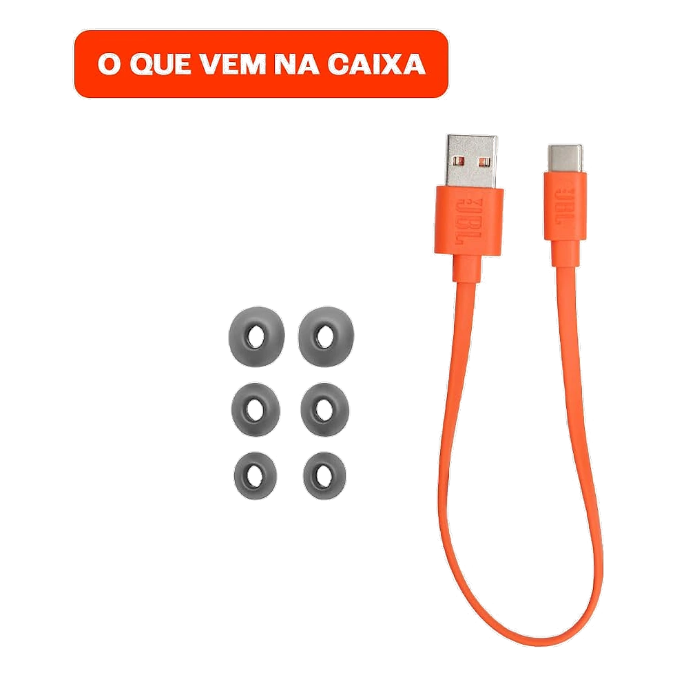 JBL Quantum TWS preto com estojo, fones e dongle USB-C de baixa latência