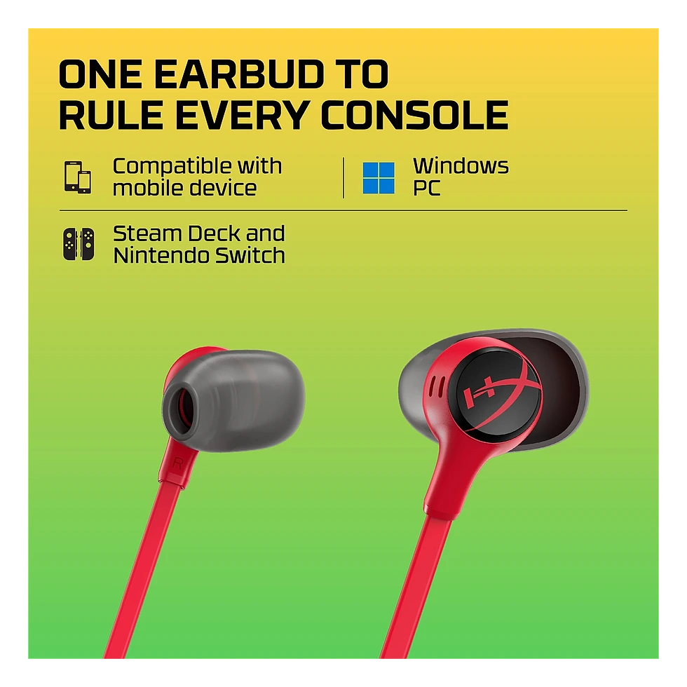 HyperX Cloud Earbuds II com fio, microfone integrado e plugue de 3,5 mm