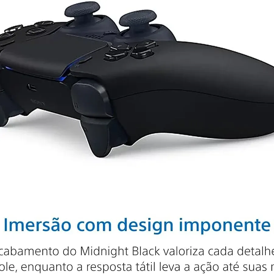 Sony DualSense Midnight Black — controle PS5 com gatilhos adaptativos e haptic feedback