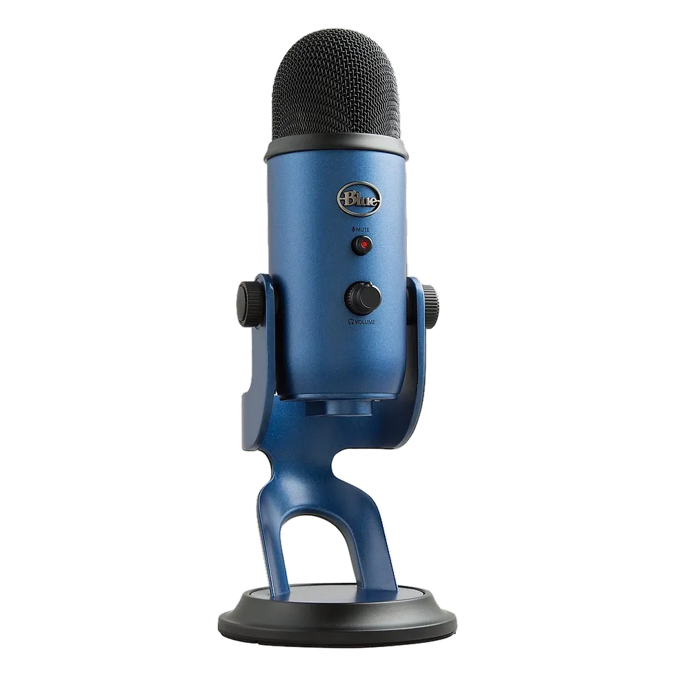 Blue Yeti — microfone USB condensador com 4 padrões polares para podcast e stream