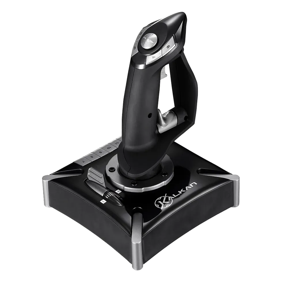 Manche do kit Kalkan Mobius preto com base prateada e botões numerados, sobre fundo branco