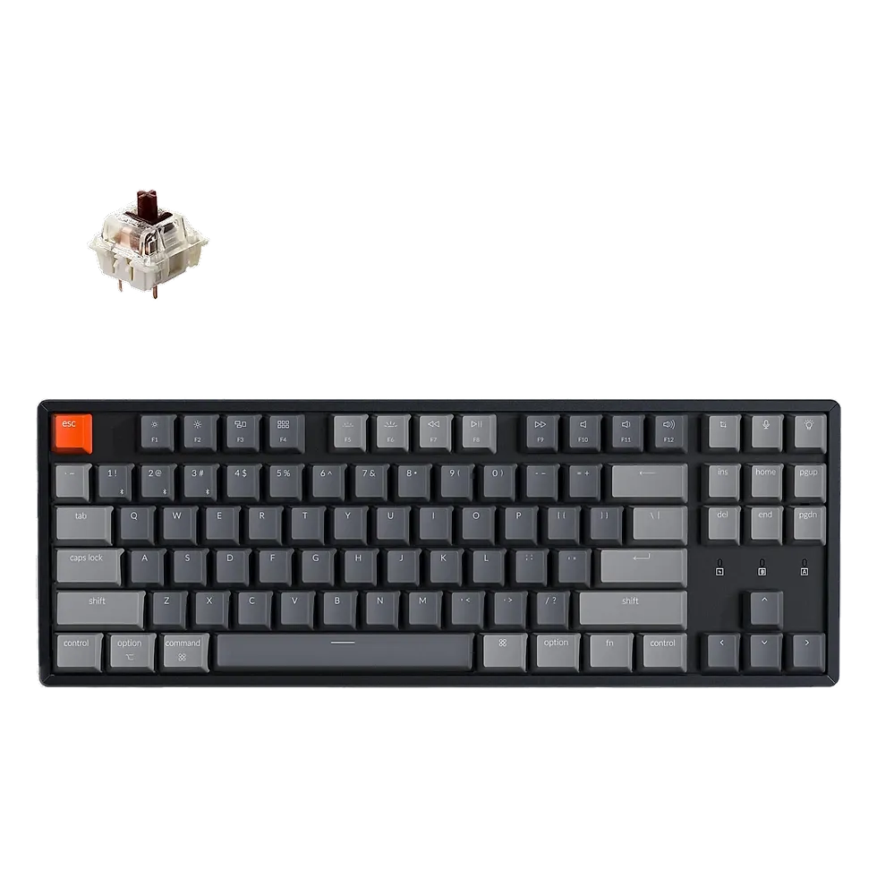 Teclado mecânico Keychron K8 TKL sem fio com retroiluminação e teclas pra Mac e Windows