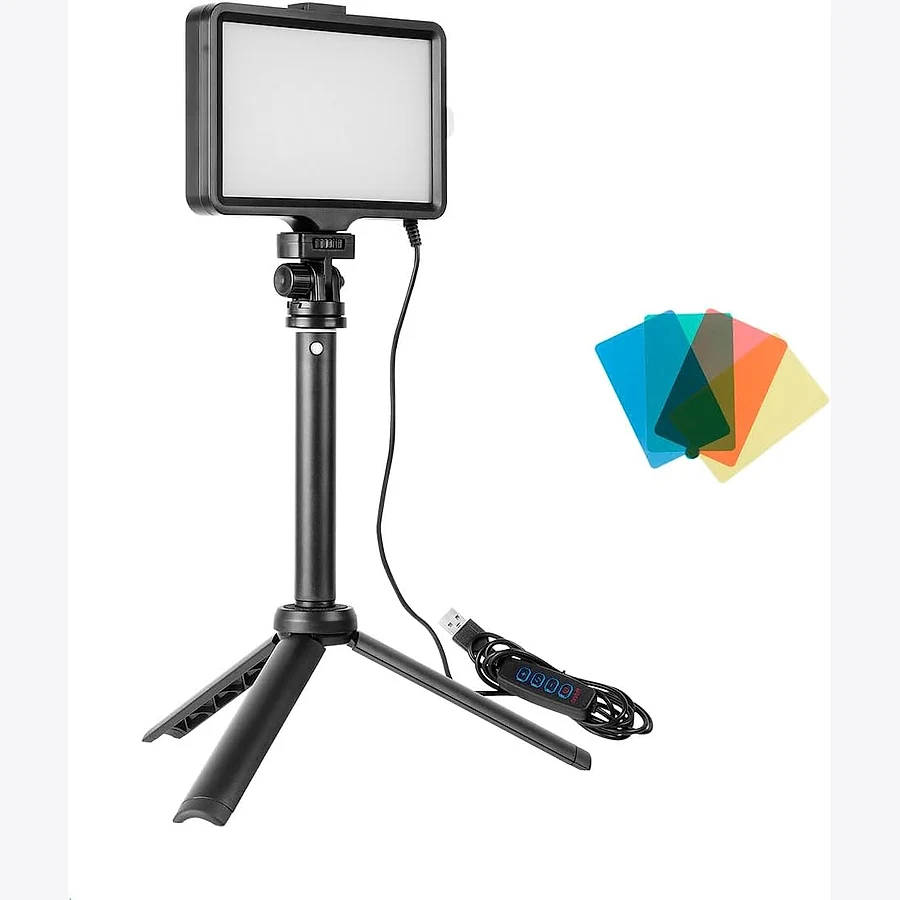 Kit iluminação RGB para streamer com painel LED colorido e controle remoto