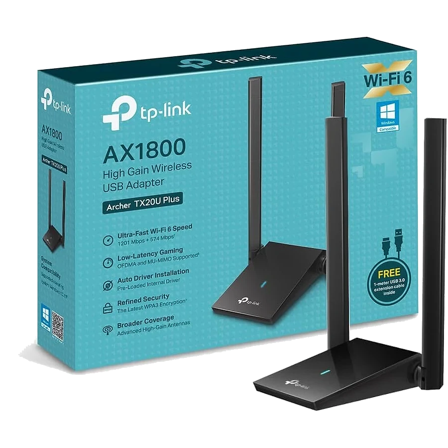 TP-Link Archer TX20U Plus adaptador Wi-Fi USB com antena externa dupla