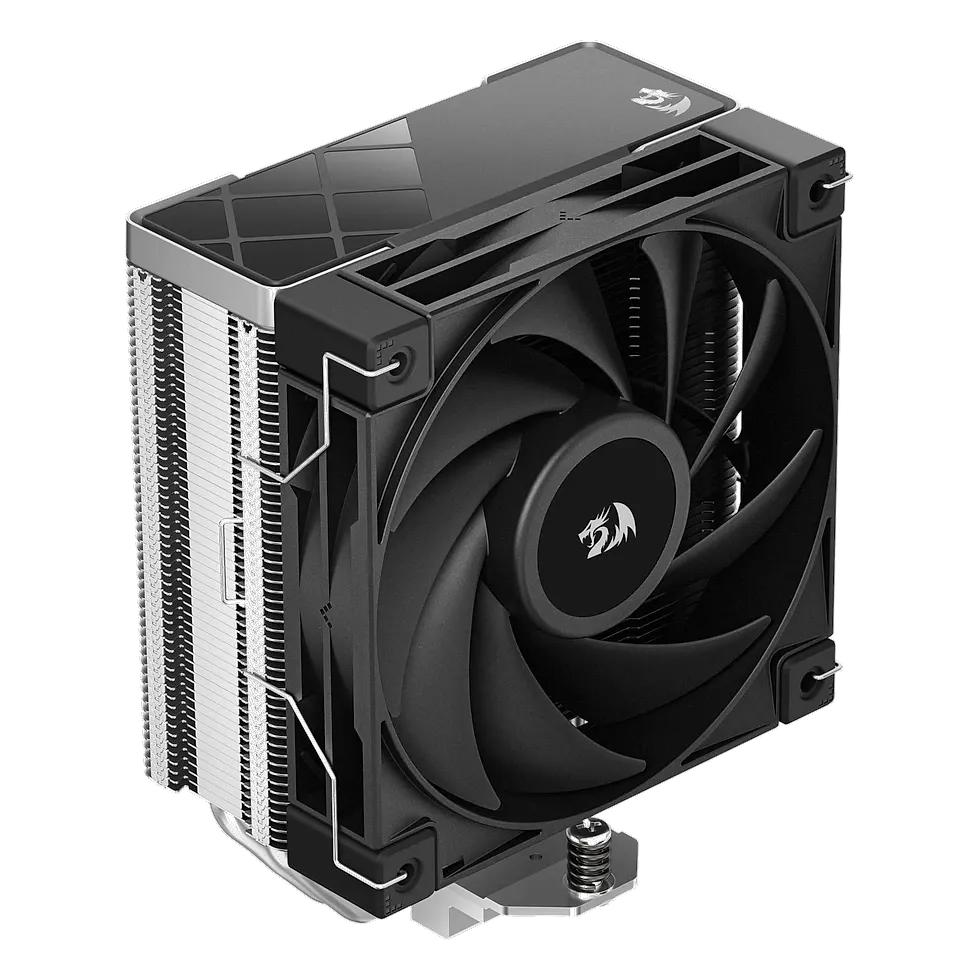 Redragon AK400 RD, cooler single-tower preto com quatro heatpipes e uma ventoinha de 120 mm