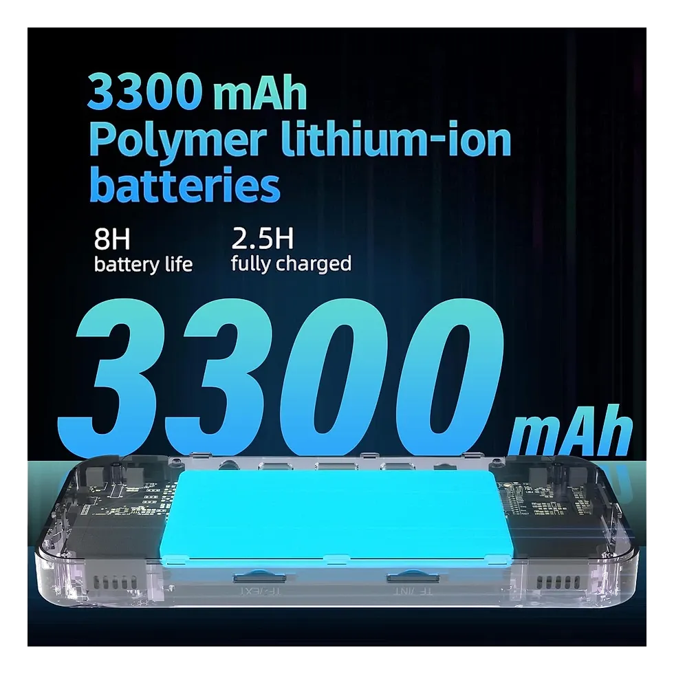 Anbernic RG35XX H com bateria interna exposta e conectores de cartão microSD visíveis