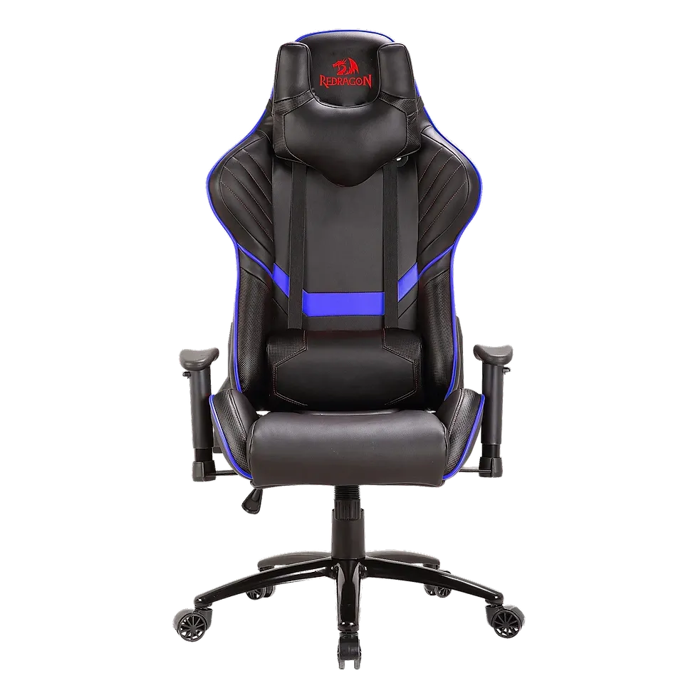 Redragon Coeus C201-BB cadeira gamer preta e azul com braço 3D ajustável e encosto reclinável 180 graus