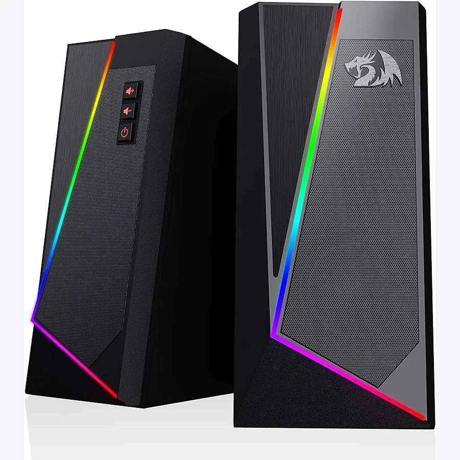 Redragon Anvil GS520 caixinha gamer RGB preta com base iluminada