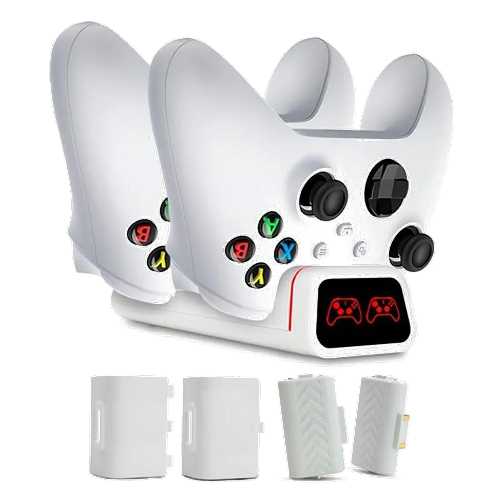 Estação de carregamento dupla para controles Xbox Series X e S com duas baterias recarregáveis inclusas