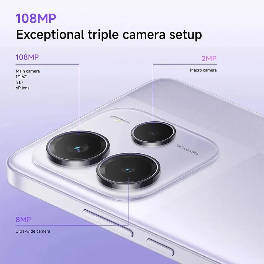 Xiaomi Redmi Note 14 5G smartphone com bateria 5500mAh e tela AMOLED 120Hz para Free Fire