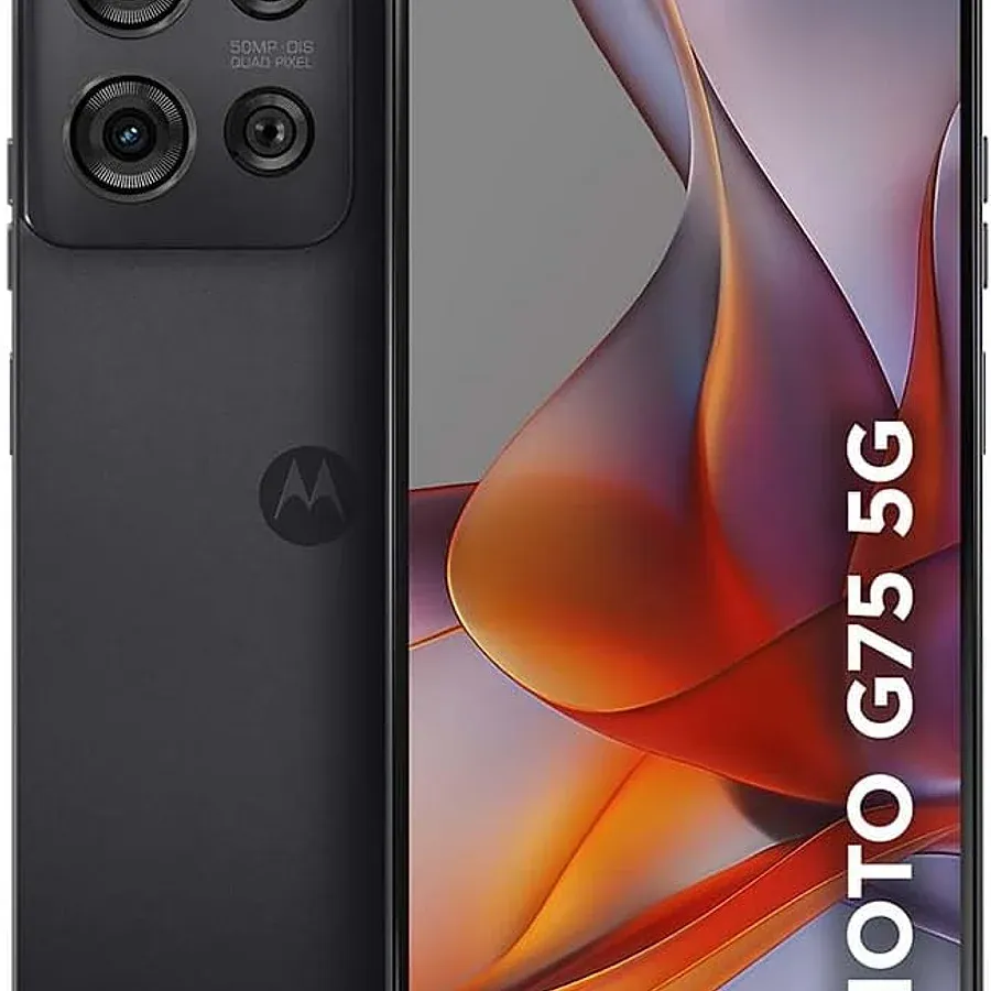 Motorola Moto G75 5G em verde musgo com design robusto e texturizado resistente