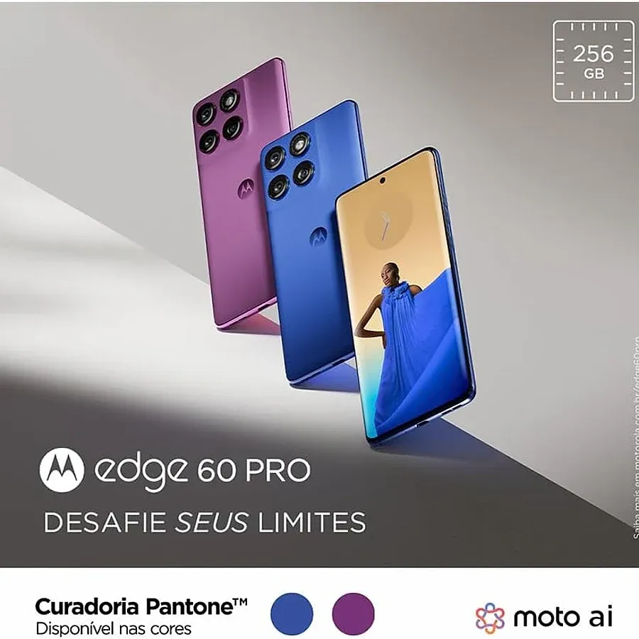 Motorola Edge 60 Pro 5G com tela pOLED curva de 144Hz e design premium metálico