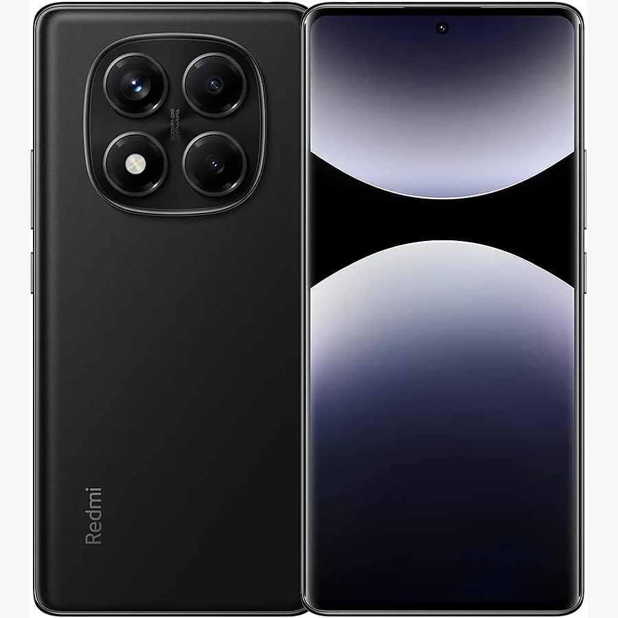 Xiaomi Redmi Note 14 Pro 5G com tela AMOLED acesa e módulo de câmera traseira destacado