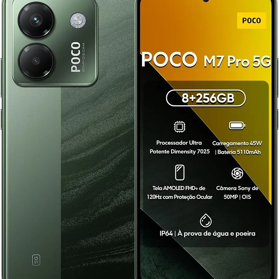 Xiaomi POCO M7 Pro 5G com tela AMOLED 120Hz e Snapdragon 4 Gen 2 para jogos casuais
