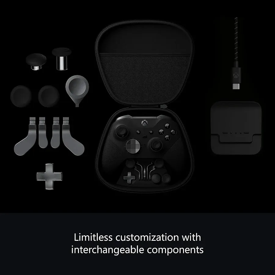 Xbox Elite Series 2 controle gamer premium com quatro paddles e sticks trocáveis