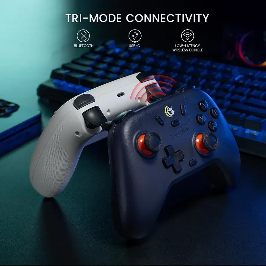GameSir Nova Lite controle hall effect branco sem fio 2.4GHz e Bluetooth para PC e Switch