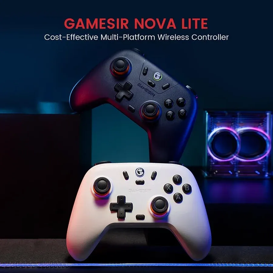 GameSir Nova Lite controle sem fio branco com hall effect e dongle 2.4GHz para PC