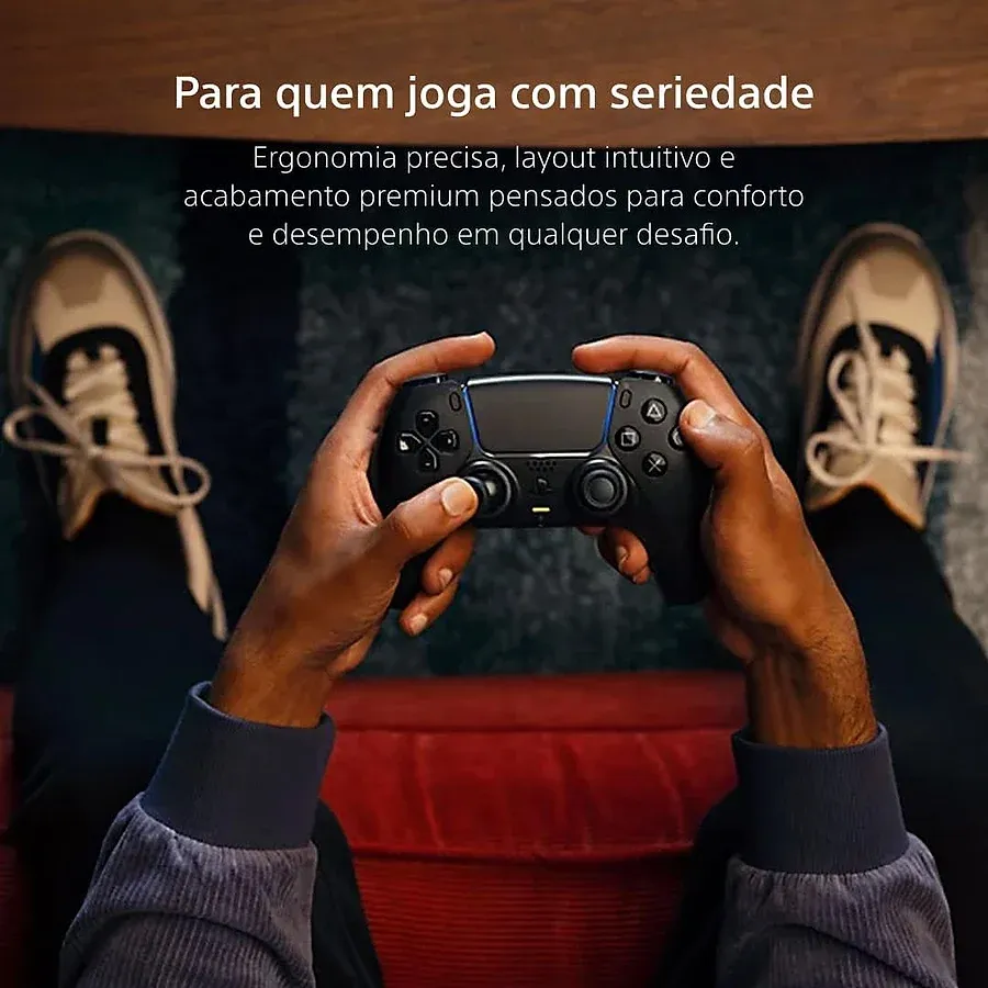 Sony DualSense Midnight Black controle PS5 com gatilhos adaptáveis e haptic feedback