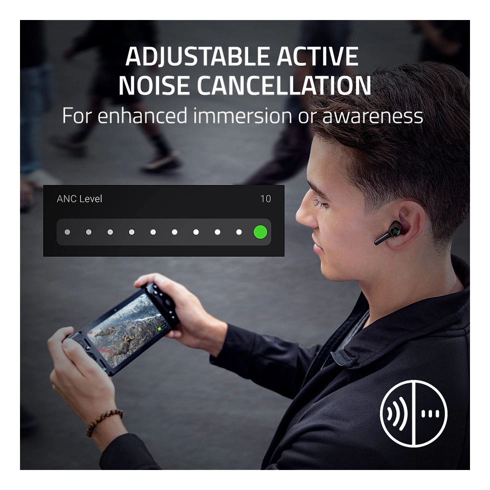 Razer Hammerhead Pro HyperSpeed preto com estojo e dongle USB-C de baixa latência