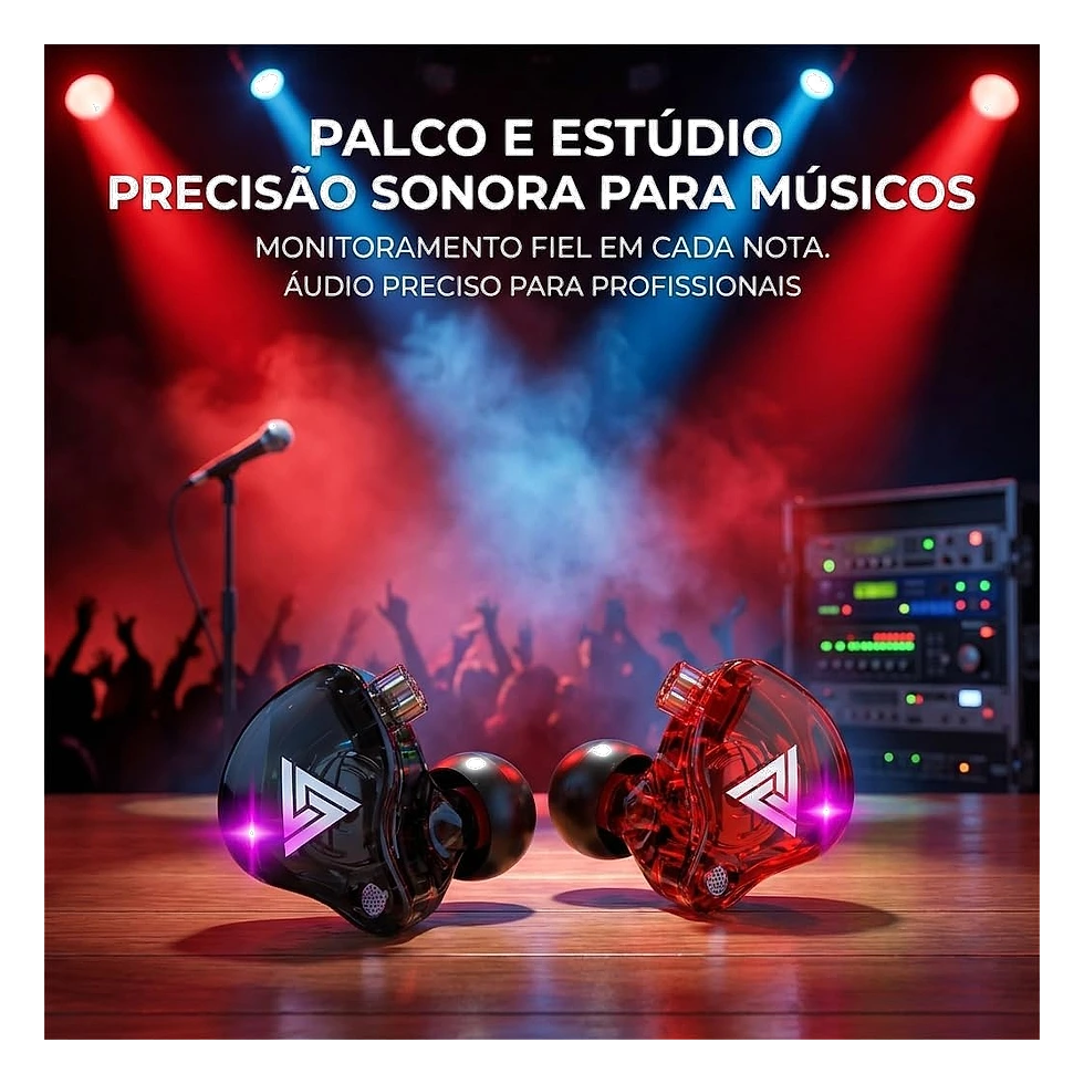 QKZ AK6 preto com cabo P2 fixo e corpo intra-auricular para partidas no celular e PC
