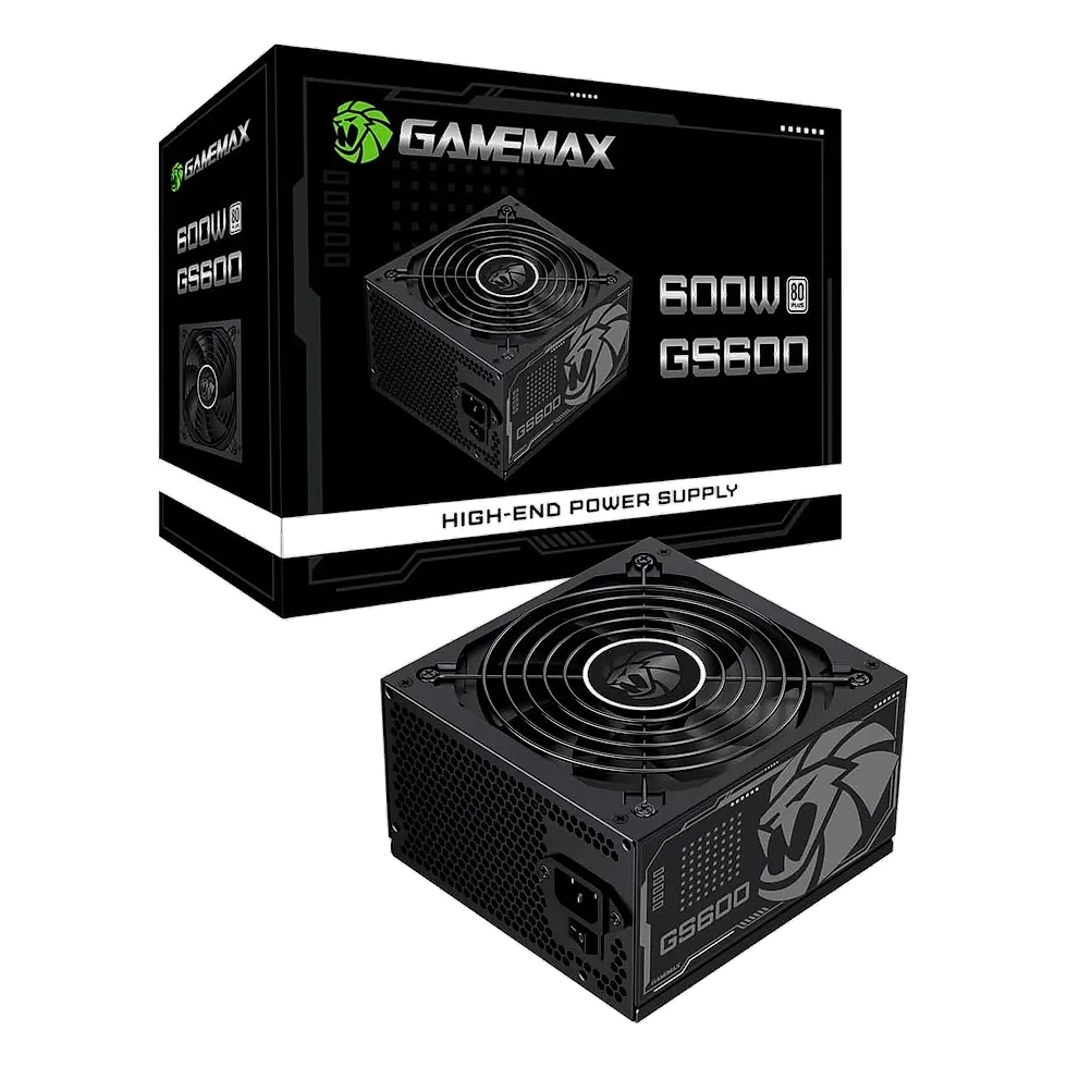 Fonte Gamemax GS600 600W 80 Plus White com PFC ativo e ventoinha 120mm
