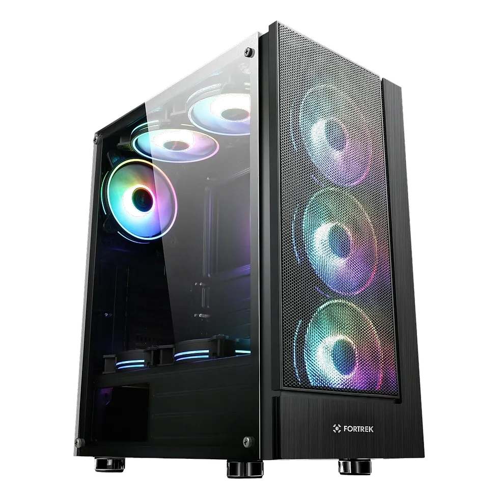 Fortrek Cruiser Mid Tower, gabinete preto de entrada com iluminação RGB