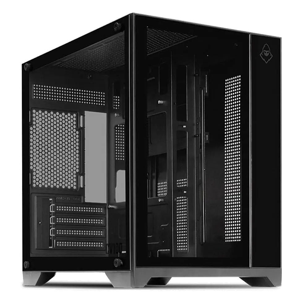 Mancer CV100 Mid Tower, gabinete preto com vidro temperado e porta USB 3.0 frontal