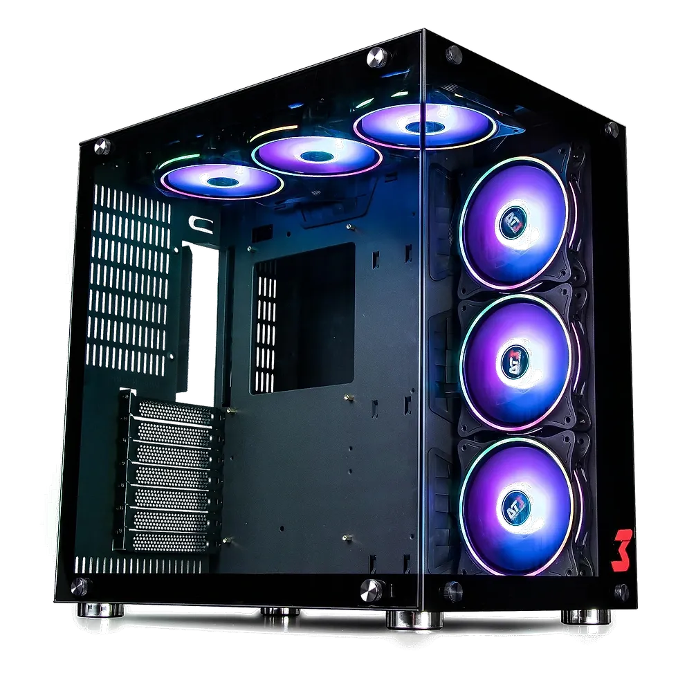 DT3 Sports Hyperspace, gabinete com painel frontal e lateral em vidro temperado