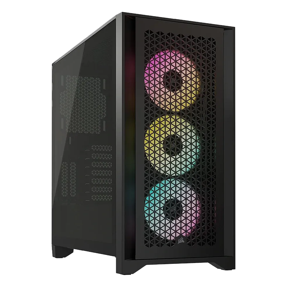 Gabinete Corsair iCUE 4000D RGB Airflow mid tower preto com frente mesh e design premium