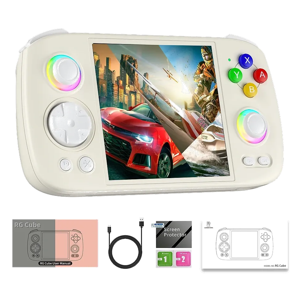 Anbernic RG Cube com tela quadrada IPS de 3,95 polegadas e botões coloridos ABXY