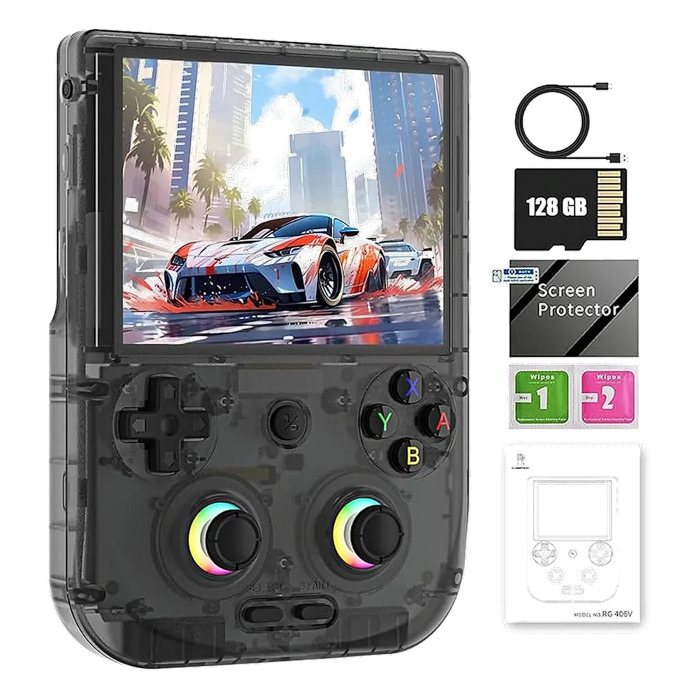 Anbernic RG406V com joysticks Hall duplos e tela IPS touch de 4 polegadas