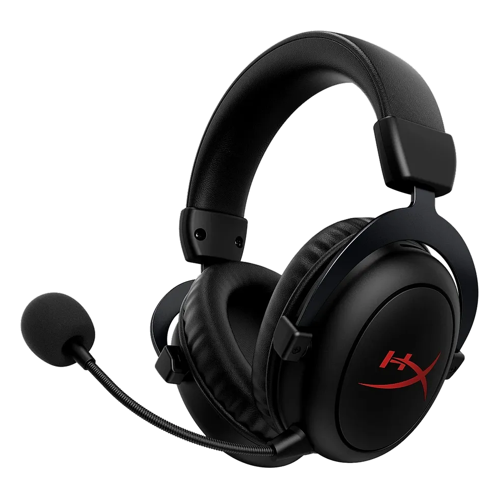 Headset gamer HyperX Cloud II Core preto com drivers de 53mm e armação em alumínio