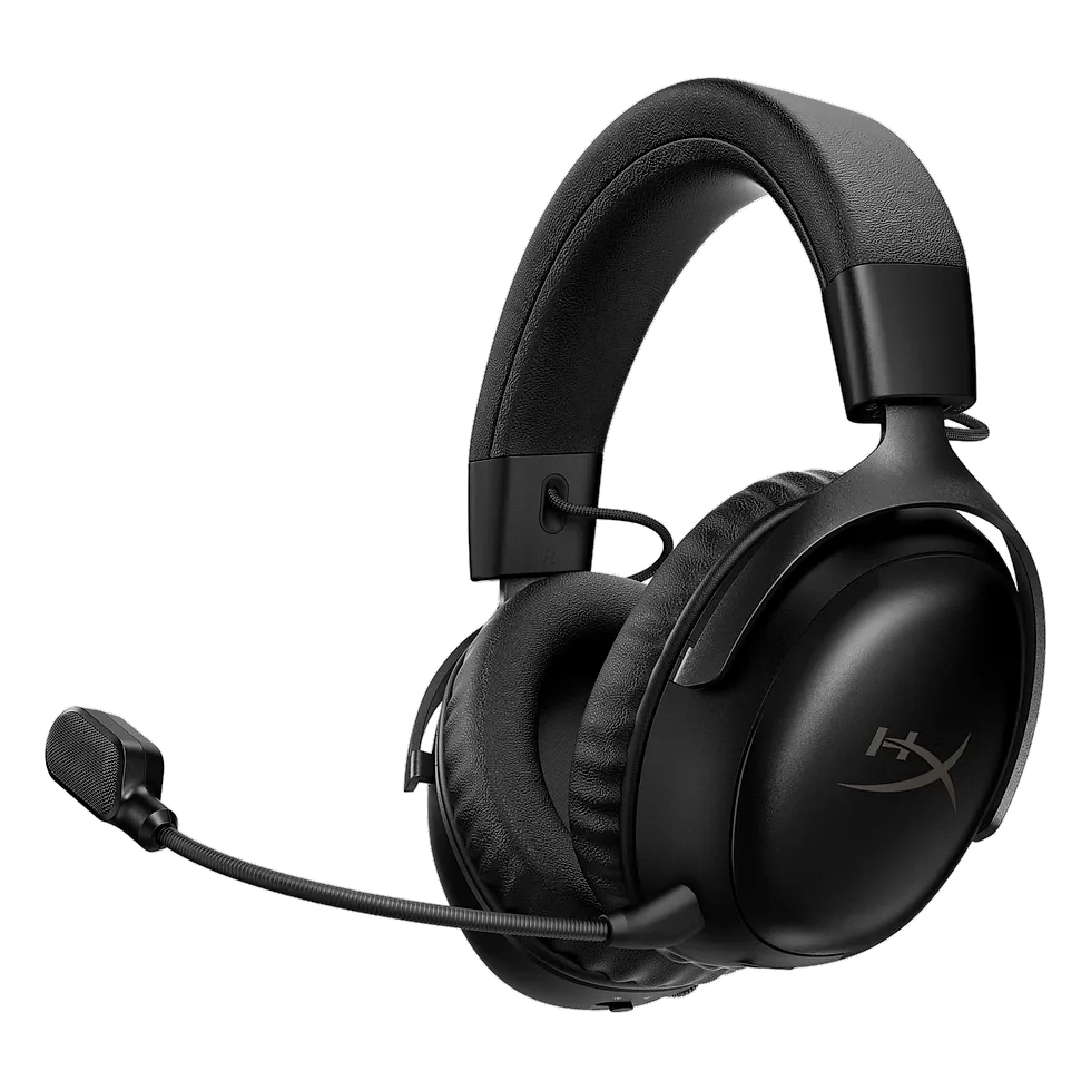 Headset gamer sem fio HyperX Cloud III S Wireless preto com DTS:X Spatial Audio e Bluetooth