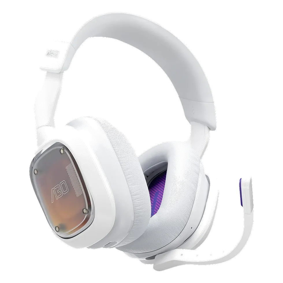 Headset gamer Astro A30 branco wireless multi-console com microfone destacável e conexão tripla