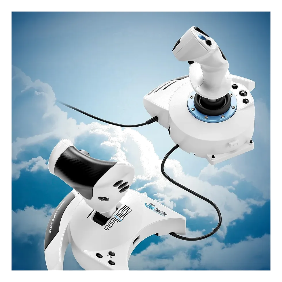 Thrustmaster T.Flight Hotas 5 MSFS Edition branco com tema do Flight Simulator
