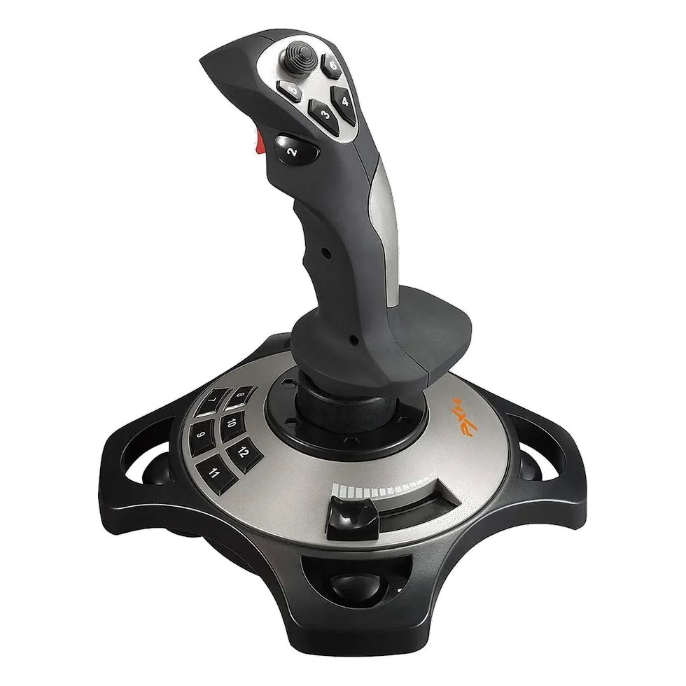 Joystick genérico YF2009 preto e prata com alavanca do acelerador na base