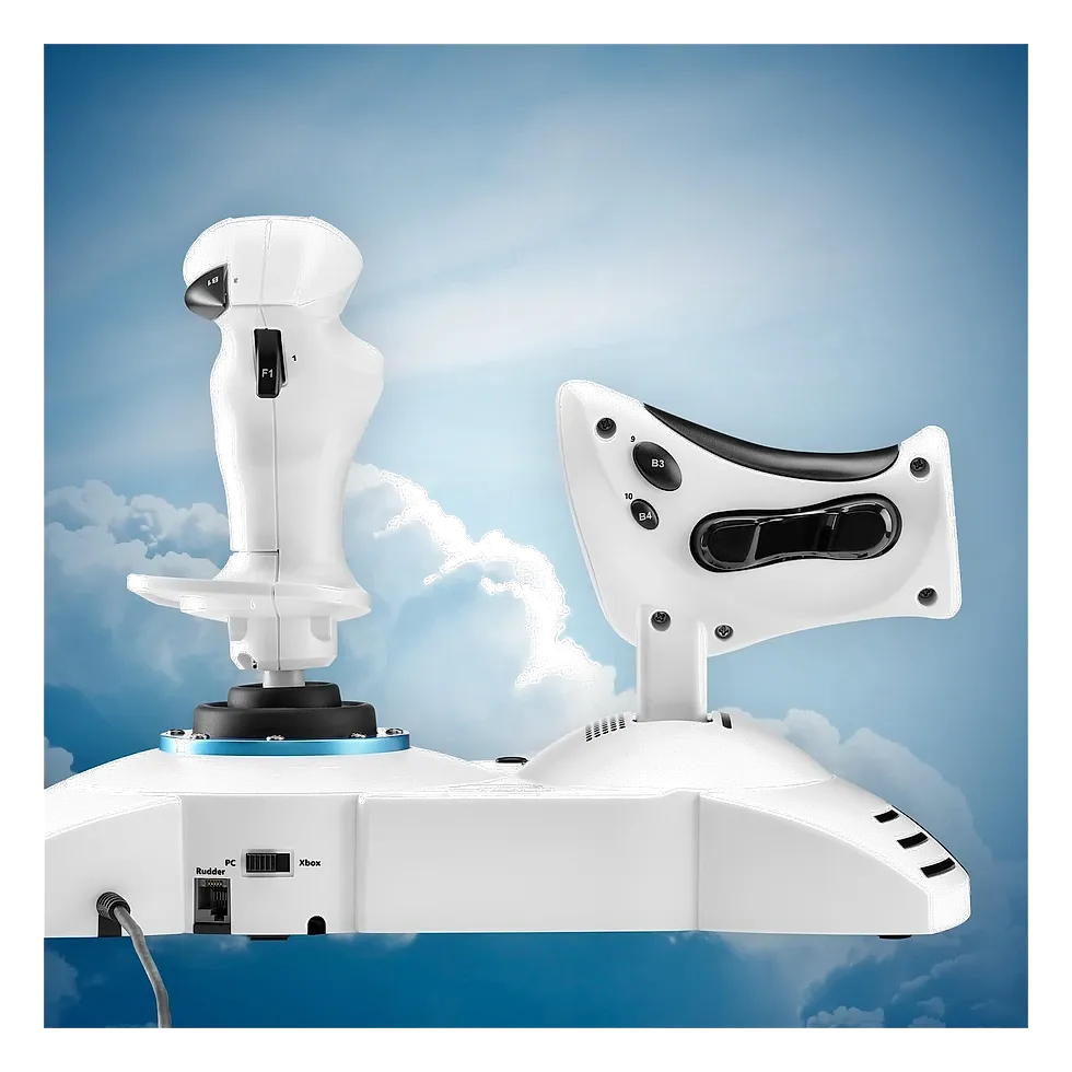 Thrustmaster T-Flight Hotas One branco com joystick e acelerador destacável, com seletor PC/Xbox na base