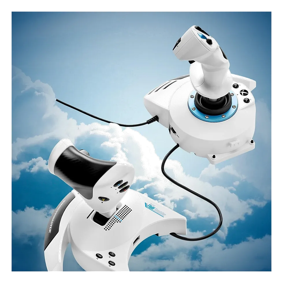 Thrustmaster T-Flight Hotas One branco e azul com tema do Microsoft Flight Simulator