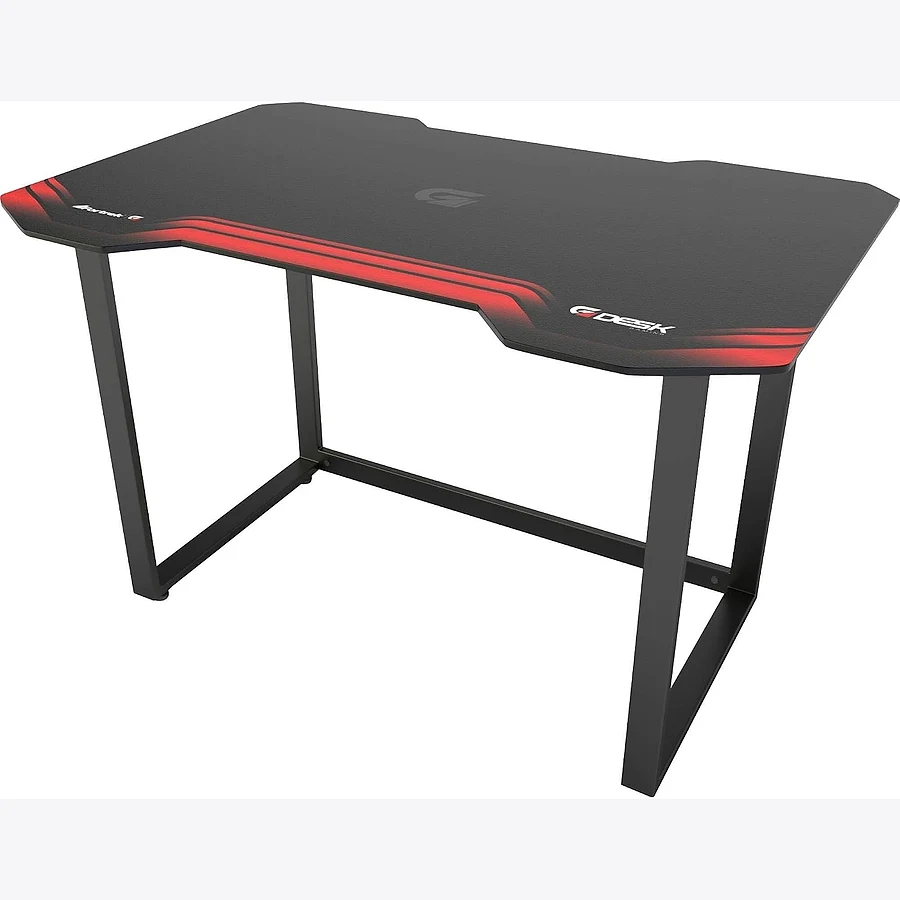 Mesa gamer Fortrek HMG01 preta com LED RGB lateral e frame de aço tubular