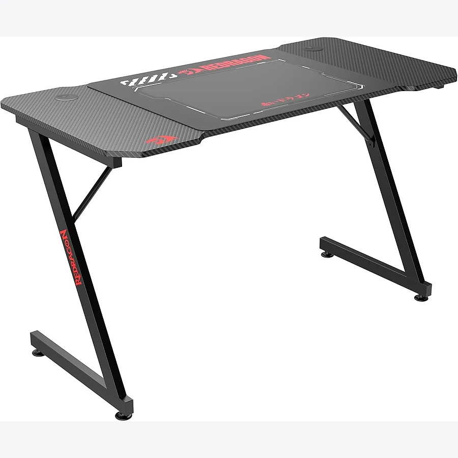 Mesa gamer ELG DK001 com suporte de monitor integrado, gancho de headset e prateleira inferior