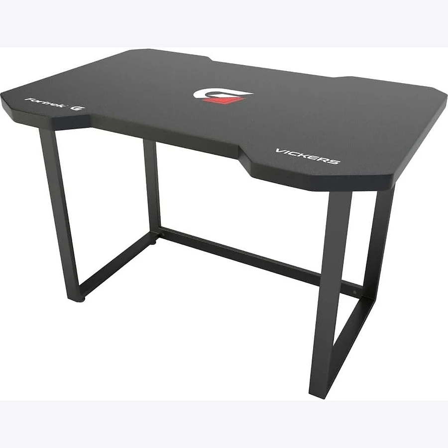 Mesa gamer Fortrek Vickers preta com frame de aço e tampo MDF fosco — design minimalista