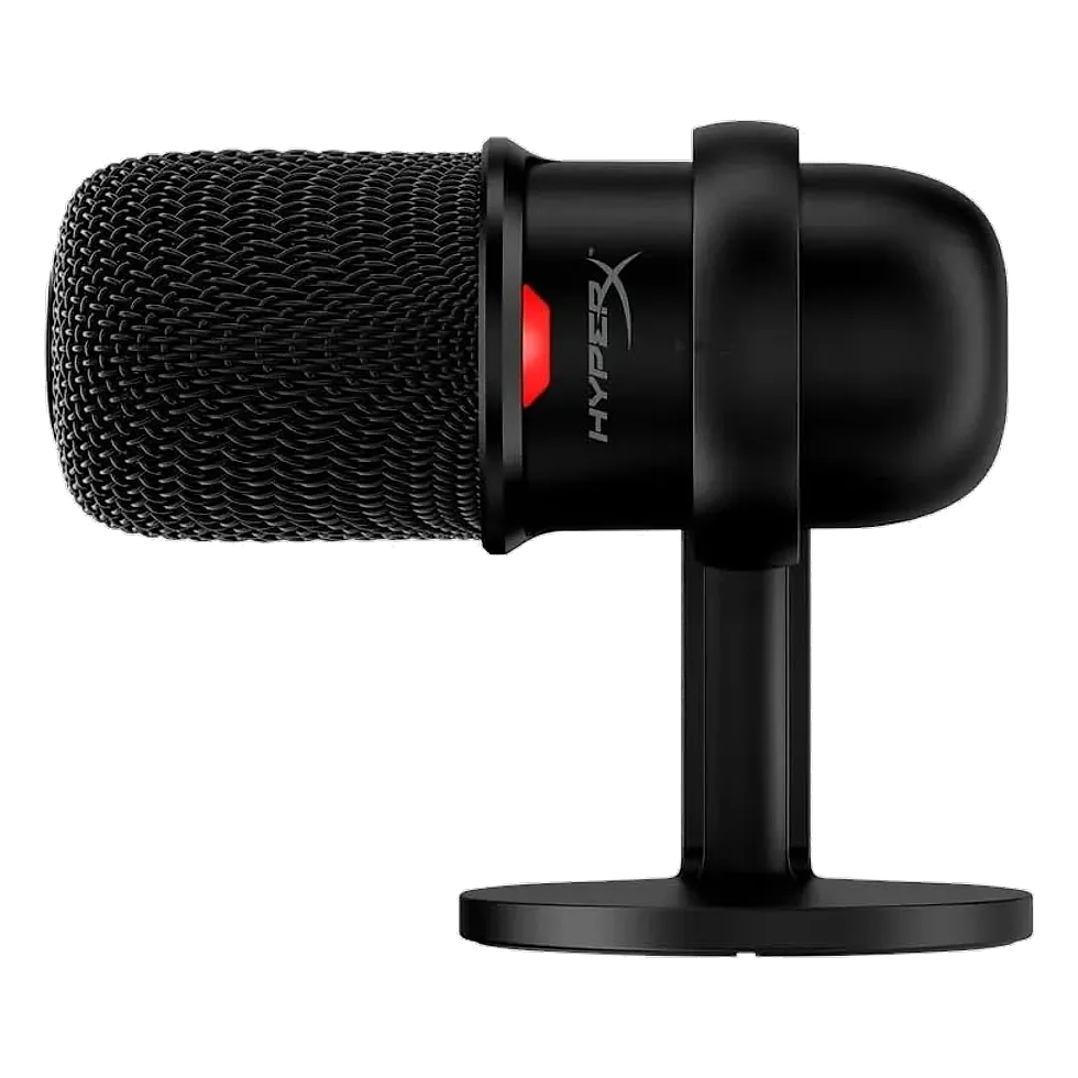 HyperX SoloCast microfone condensador USB compacto com tap-to-mute e suporte dobrável