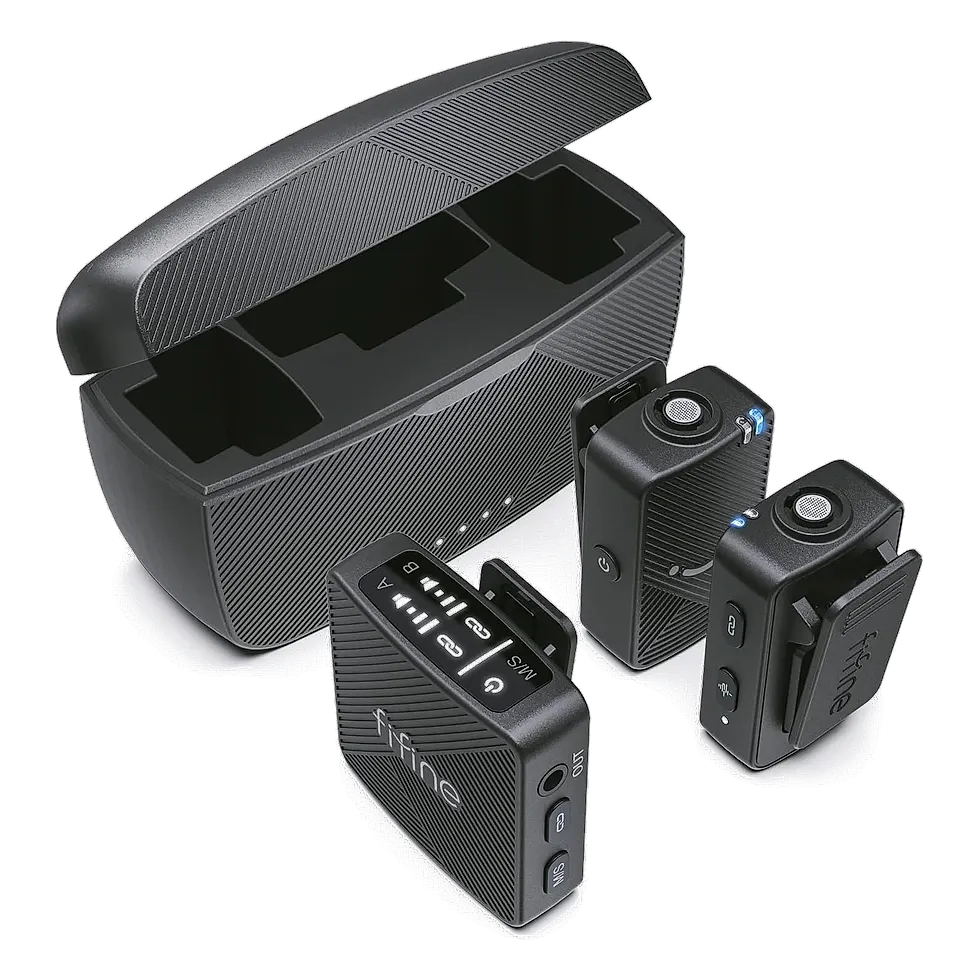 FIFINE M9 microfone lapela sem fio USB-C dongle plug-and-play para PC e celular