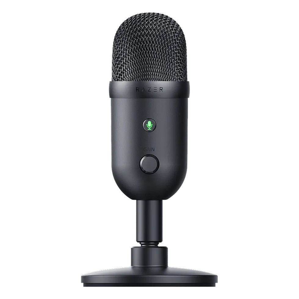 Razer Seiren V2 X microfone USB dinâmico cardioide com tap-to-mute e limitador de pico