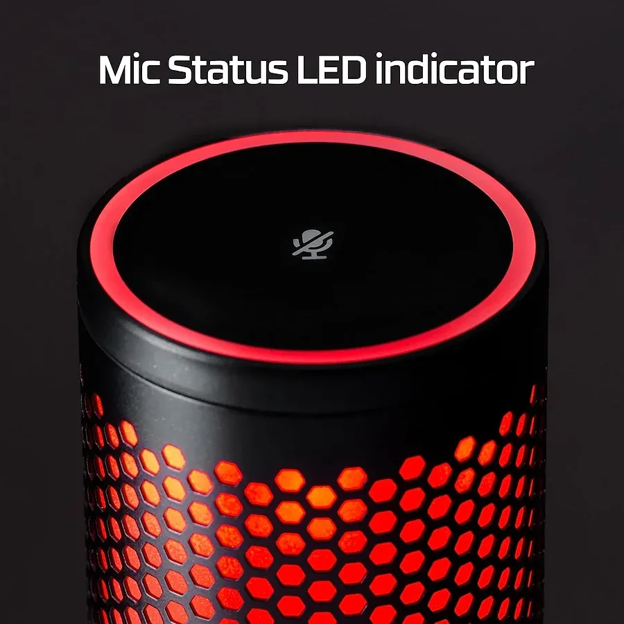 HyperX QuadCast 2 microfone condensador USB com tap-to-mute e 4 padrões polares