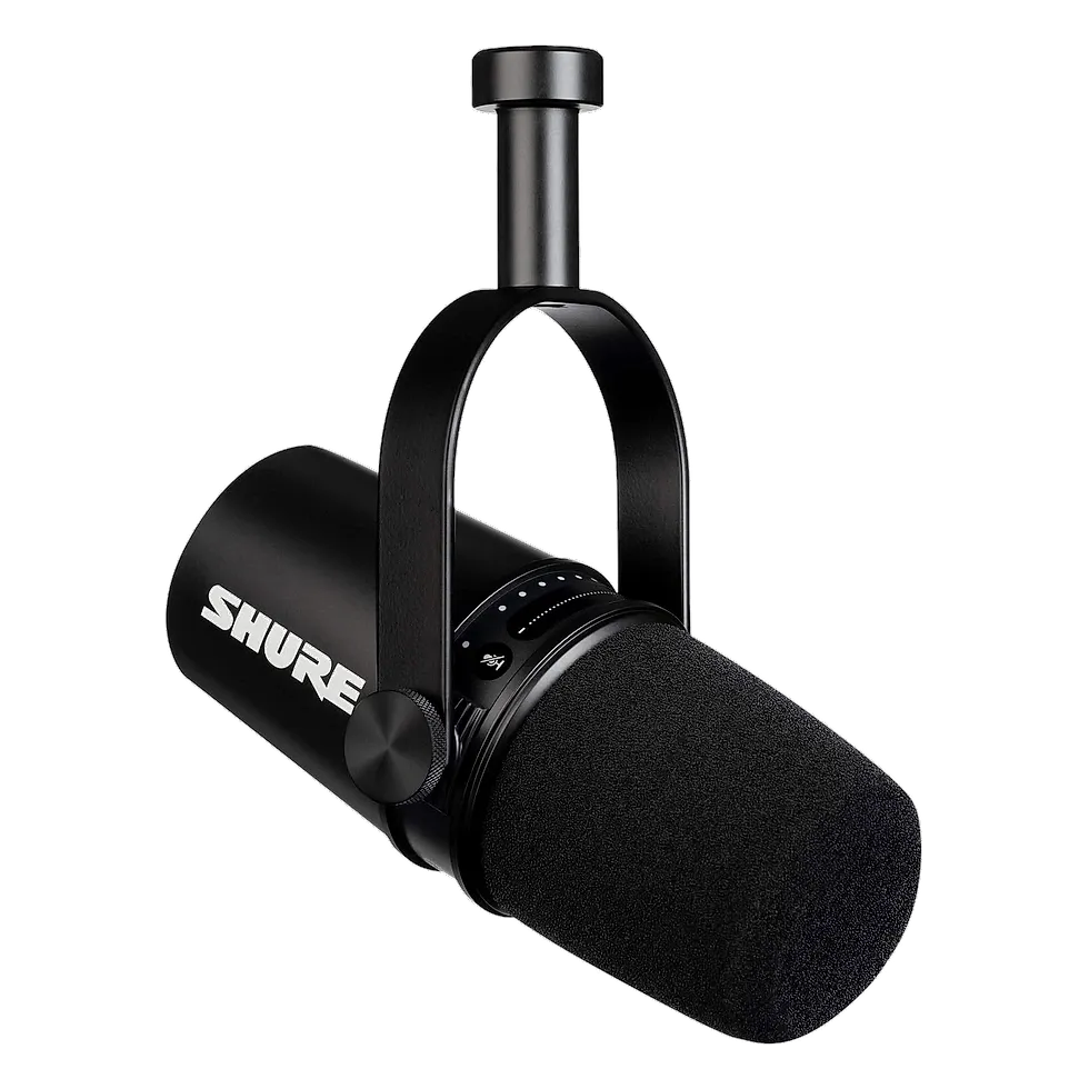 Shure MV7 microfone dinâmico USB e XLR com controle tátil para podcast e streaming profissional